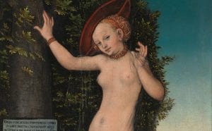 Lucas Cranach il vecchio, Venere e Cupido, 1529, National Gallery, Londra (particolare, © Foto The National Gallery, Londra)