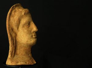 Testa di profilo di una scultura