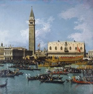 Bernardo Bellotto Il Ritorno del Bucintoro al molo nel giorno dell’Ascensione Olio su tela, cm 108 x 115 Inghilterra, Collezione privata
