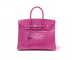 43 HERMÈS Borsa Birkin 35 cm , 2012 in coccodrillo Porosus color fucsia, dettagli in palladio, con sacchetto, scatola e pellicole protettive (mai usata), 2012. Certificato CITES annesso. Certificato CITES annesso Venduto € 56.250,00