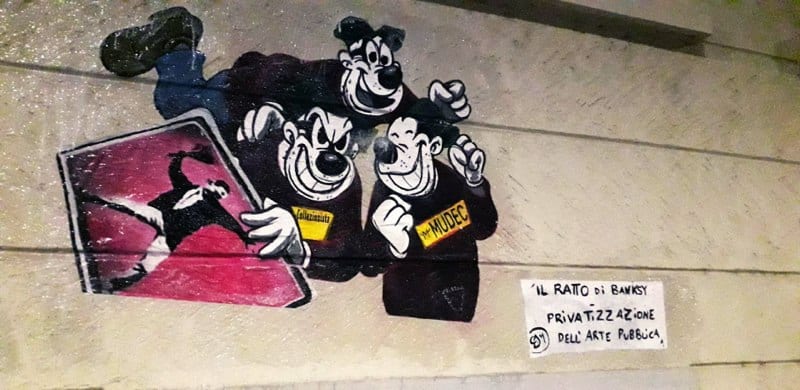 Il ratto di Banksy. Di chi è il murale apparso all’esterno del Mudec?