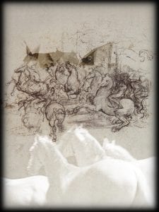 Studio Azzurro Leonardo, Le macchine da guerra, Libertà, frame da video, 2019 Da foglio di Leonardo da Vinci: RL 12339r, Windsor Castle, Royal Collection Trust / © Her Majesty Queen Elizabeth II 2019