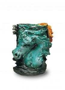 Lot 16 Lucio Fontana TESTE DI CAVALLO ceramica smaltata policroma cm 44x44x40 1948 EST € 180.000 - 250.000