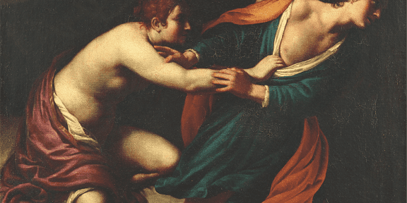 Alessandro Turchi, l´Orbetto Giuseppe e la moglie di Putifarre Olio su tela , 35 x 47 cm Schätzpreis / Estimate: € 100.000 – 130.000,-