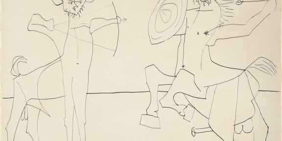 Pablo Picasso (1881 - 1973) Combat de Faune et de Centaure, 1946
