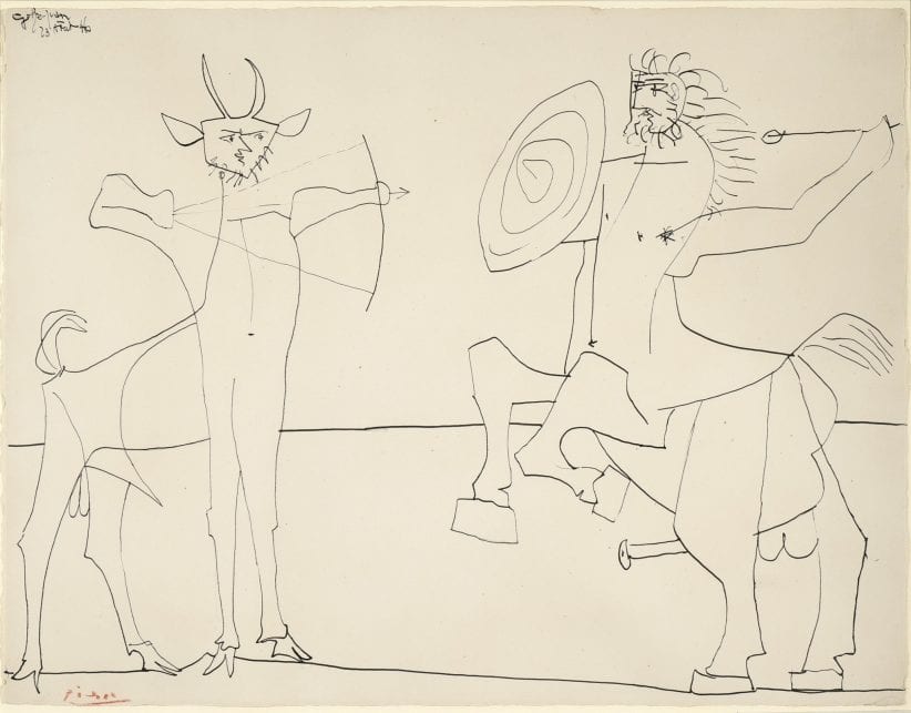 Pablo Picasso (1881 - 1973) Combat de Faune et de Centaure, 1946