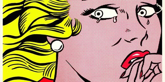 Crying Girl, 1963, Litografia offset su carte leggera biancastra liscia, Roy Lichtenstein Mudec 2019