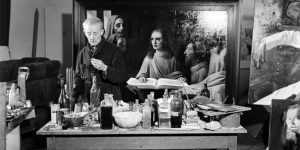 Han van Meegeren al lavoro, 1945 Photo by Koos Raucamp (ANEFO)