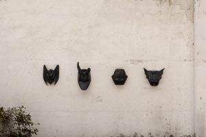 NITRO, SPIRIT, PEGASO, ROCKET (2019) intervento a tecnica mista su carene di scooter, intallation view @ Eptacaidecafobia (Biennolo), Milano Photo credit: Natalia Trejbalova
