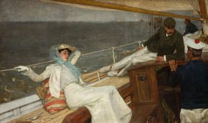 Lotto 23 Raoul du Gardier (Wiesbaden 1871 – Pornic 1871) In crociera, 1905 Olio su tela, cm 130 x 220 Stima € 60.000 - 80.000