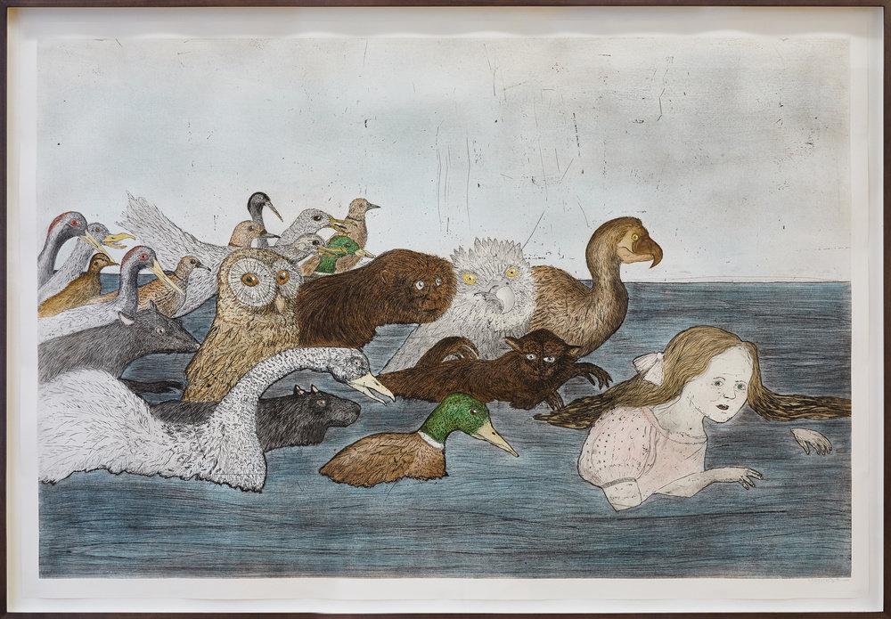 Kiki Smith, Pool of Tears 2, 2000, etching and aquatint, edition of 29, 503/4 × 741/2 in., 129 × 189.2 cm. Photo: Luke Walker.