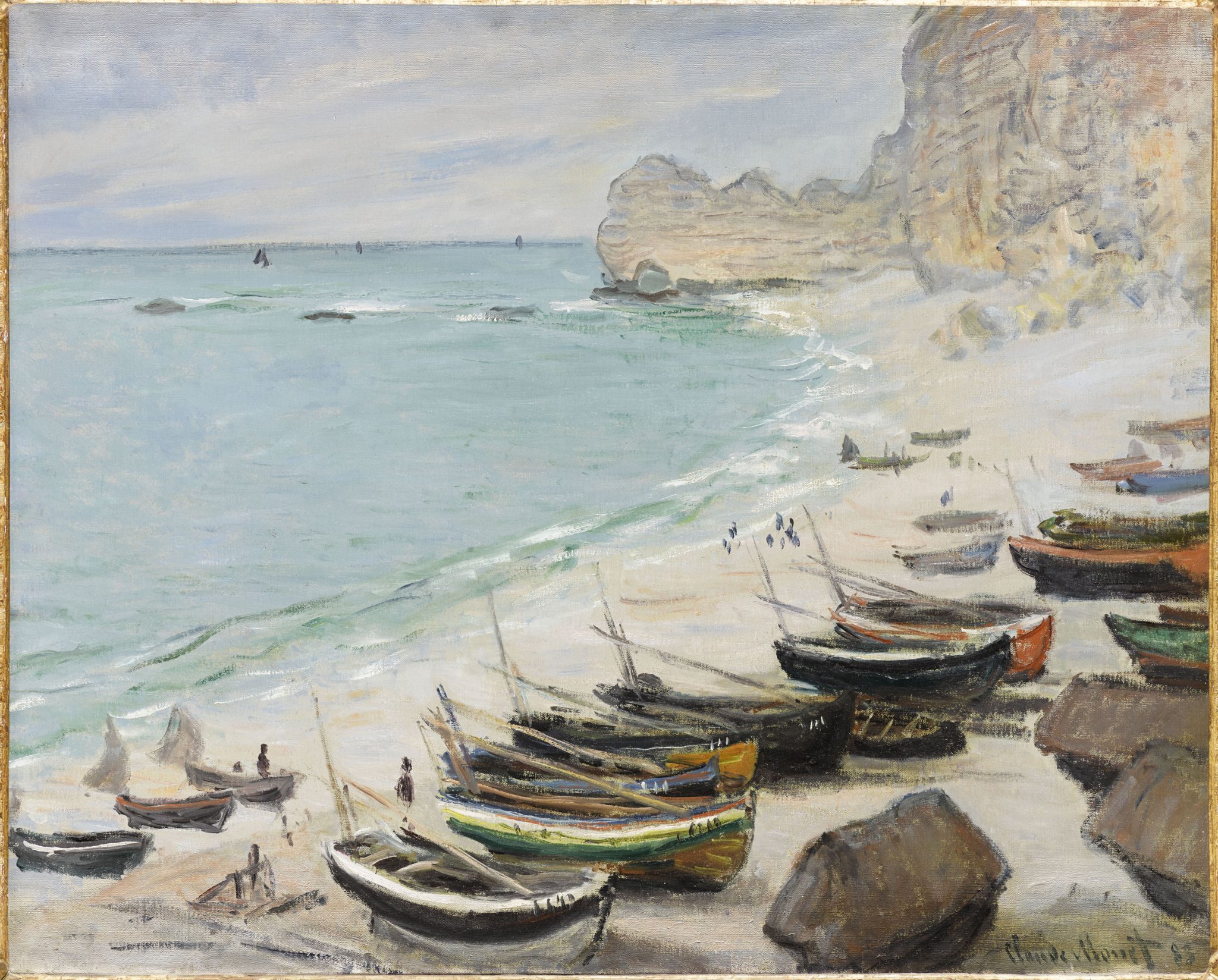 Claude Monet Barche ormeggiate sulla spiaggia