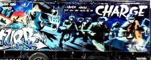 Il camion griffato Banksy in asta da Bonhams