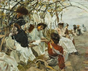 Ettore Tito, Pagine d’amore (o La lettura), 1907, Amore Passione e Sentimento. Da Hayez a Cremona e Previati Palazzo della Meridiana 2019