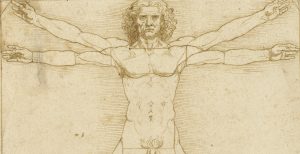 Particolare de L'uomo vitruviano, di Leonardo