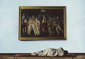 Youssef Nabil - Self Portrait with Botticelli, Florence 2009 Hand coloredgelatinsilverprint Courtesy of the Artist