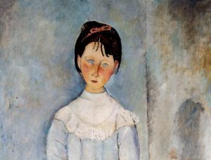 Amedeo Modigliani (Livorno,1884 - Paris, 1920) Fillette en bleu, 1918 olio su tela, 116 x 73 cm collezione Jonas Netter
