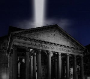 fascio di luce sul Pantheon