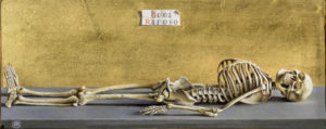 Maurizio Bottoni, Oggi Riposo, olio e tempera su tavola, fondo oro, cm 12 x 18