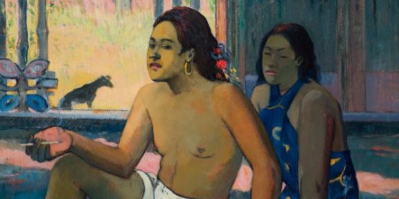 Paul Gauguin (Parigi, 1848 - Hiva Oa, 1903), Eiaha ohipa (Non fanno nulla. Tahitiani in una stanza) 1896, olio su tela, 65x75 cm © Museo Statale di Belle Arti Puškin, Mosca