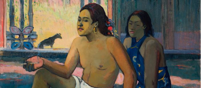 Paul Gauguin (Parigi, 1848 - Hiva Oa, 1903), Eiaha ohipa (Non fanno nulla. Tahitiani in una stanza) 1896, olio su tela, 65x75 cm © Museo Statale di Belle Arti Puškin, Mosca