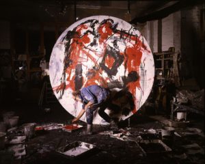 Emilio Vedova - Al lavoro ai Dischi - Venezia 1985 - Foto Paolo Mussat Sartor Torino - 1