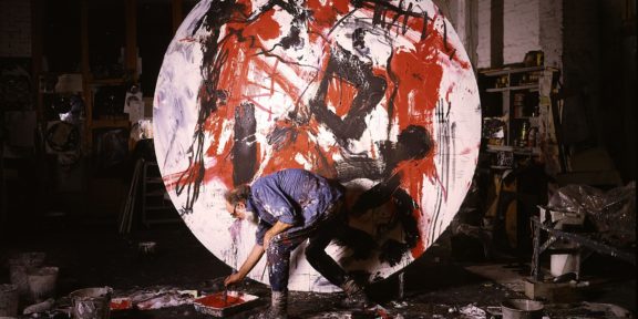Emilio Vedova - Al lavoro ai Dischi - Venezia 1985 - Foto Paolo Mussat Sartor Torino - 1