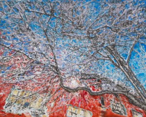 Ena Swansea Central Park Pond, 2019 Oil and acrylic on linen 152.4 x 274.3 cm 60 x 108 in