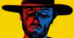 Primo piano Clint Estwood nella locandina della mostra dedicata a Sergio Leone