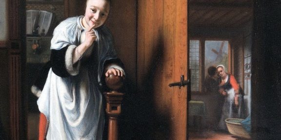 The Eavesdropper (detail; c. 1656), Nicolaes Maes. The Wellington Collection, Apsley House (English Heritage), London