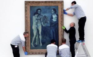 “The Young PICASSO – Blue and Rose Periods” installation view at Fondation Beyeler, Riehen/Basel, 2019 Artworks: © Succession Picasso / 2019, ProLitteris, Zurich. Photo: Mark Niedermann