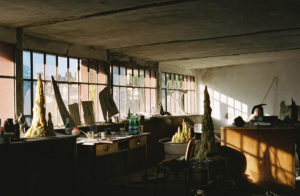 Studio di Cristobal Gracia durante Bikini Art Residency, Lago di Como, 2019