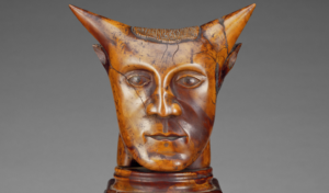 Particolare della Tête à cornes finora attribuita a Gauguin