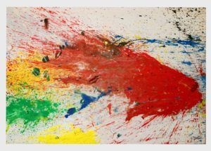 Shozo Shimamoto, Capri-Certosa13 (2008) acrylic on light canvas 185x274 cm Courtesy Cardi Gallery