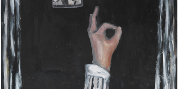 “OK” ,oil and paper on canvas ,180x130 2019