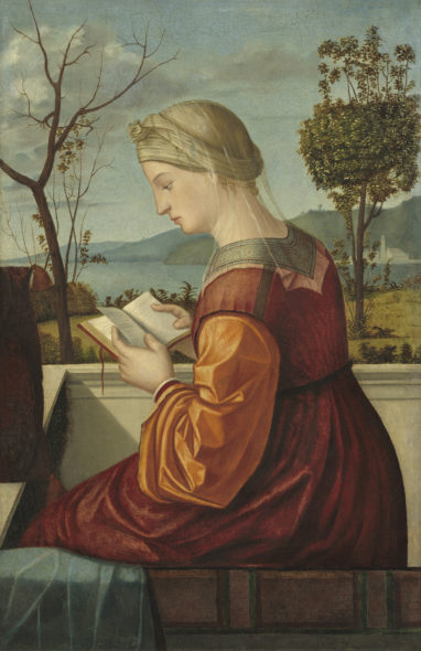 Vittore Carpaccio, Vergine leggente, 1505 c. Olio su tavola trasferito su tela, 78 x 51 cm National Gallery of Art, Washington, Samuel H. Kress Collection