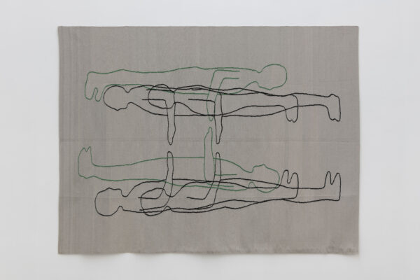 Esther Kläs, green/black, 2017, wool, 240 x 185 cm - Courtesy Fondazione Giuliani Roma, ph. Giorgio Benni
