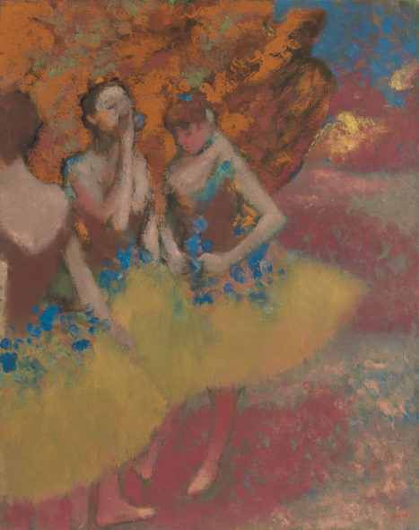 Tre ballerine con gonna gialla, ca.1891, olio su tela di Edgar Degas