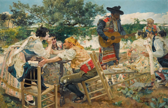 Joaquín Sorolla: Valencian Fiesta, Oil on canvas, 120 x 198 cm (47.2 x 78 in.). Spain, 1893. López de Aragón