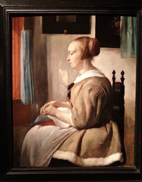 Gabriel Metsu, Donna che cuce alla finestra, da Fergus Hall