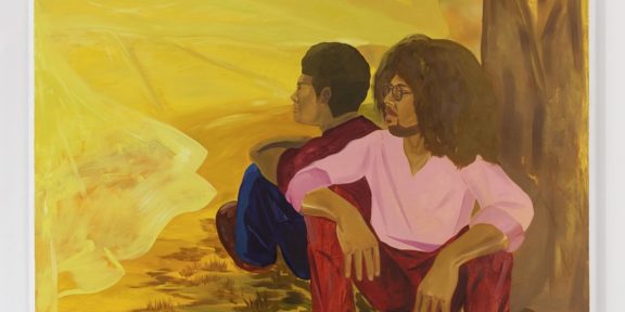 thumbnail_Dominic Chambers, A moment in yellow, 2019, olio e spray paint su tela, 182,8 x 164,8 cm, Courtesy l’artista e Luce Gallery, Torino