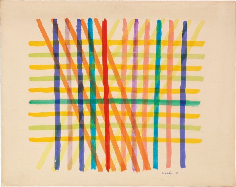 Piero Dorazio, Senza titolo, tecnica mista su carta applicata su tela, cm 57,6x72,5, base d’asta 18.000 euro