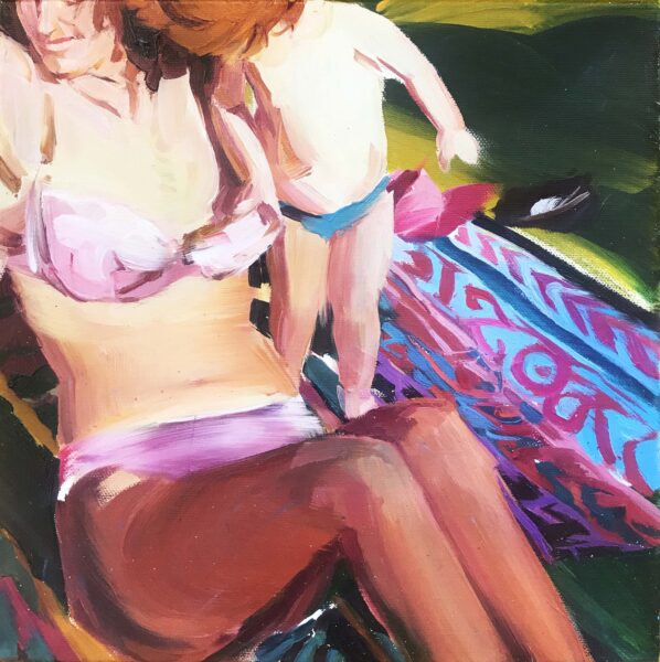 A Curious boy, olio su tela, 30x30cm, 2020, courtesy l'artista, Boccanera Gallery