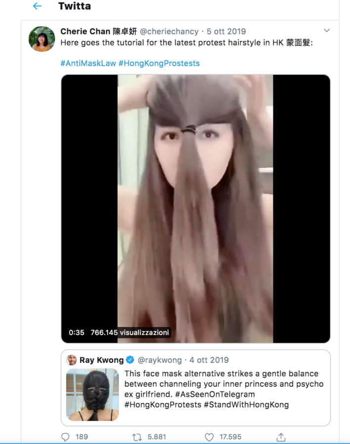 Chan, Cherie. Tweet post. 5 ottobre 2019. 1:44 p.m. https://twitter.com/Hominis_simplex/status/1180759464410058753