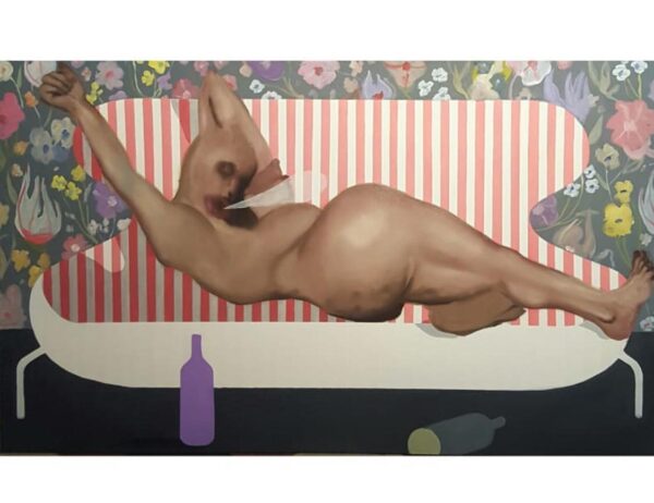 Giuliano Sale, A model is wailing up, olio su tela