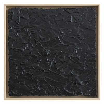 Roberto Coda Zabetta Untitled 38 (black#000000) Fiberglass on canvas cm 50x50 2017 courtesy Annet Gelink gallery