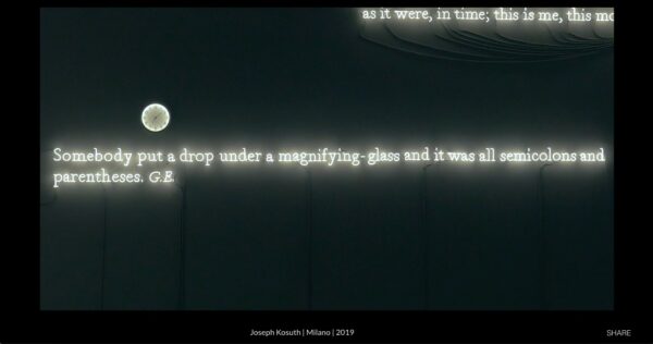 Joseph Kosuth, Milano, 2019, exhibition video, Galleria Lia Rumma