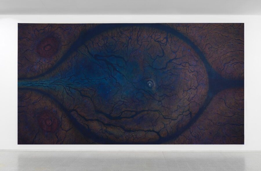 LUISA RABBIA. BIRTH, 2017 Matite colorate su acrilico su tela. 274×513 cm Collezione Privata. Courtesy Peter Blum Gallery, NY. Foto Dario Lasagni