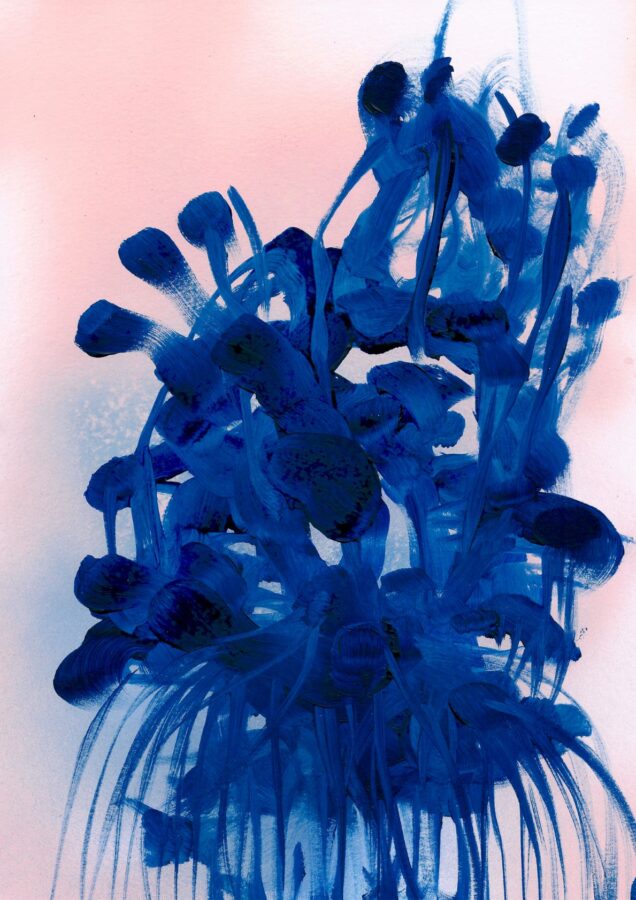 Elisa Muliere _ Blue Etudes Series, 2019, mixed technique on paper, 21x30 cm