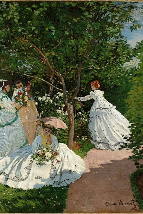 Claude Monet, Donne in giardino, olio su tela, 1866 circa, Musée d'Orsay